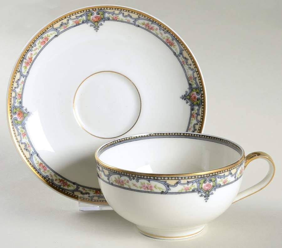 Troy (France) Oversized Cup & Saucer Set by Haviland-1