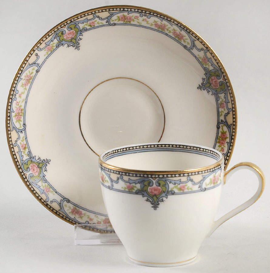 Troy (New York) Flat Demitasse Cup & Saucer Set by Haviland-1