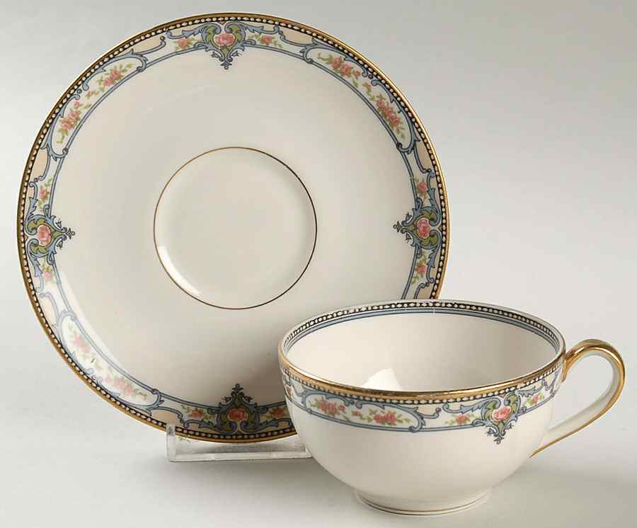 Troy (New York) Flat Cup & Saucer Set by Haviland-1