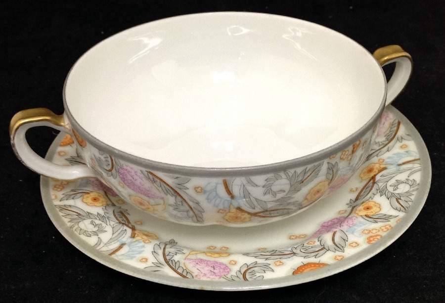 Tuileries Cream Soup Bowl & Bread Plate/Saucer Set by Haviland-1