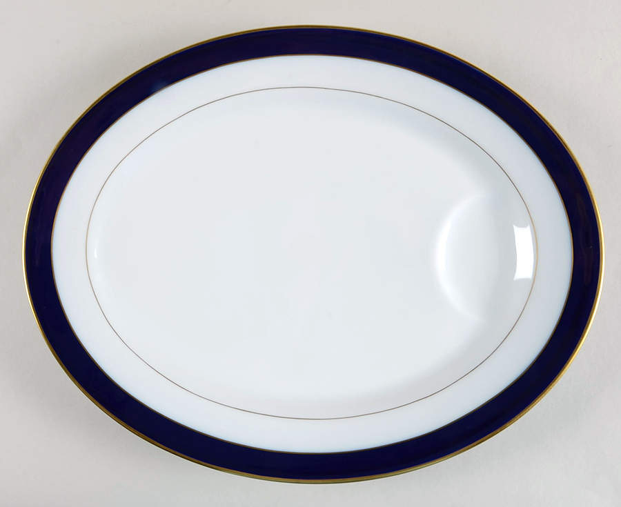 Turenne Cobalt Blue 15" Oval Serving Platter by Haviland-1