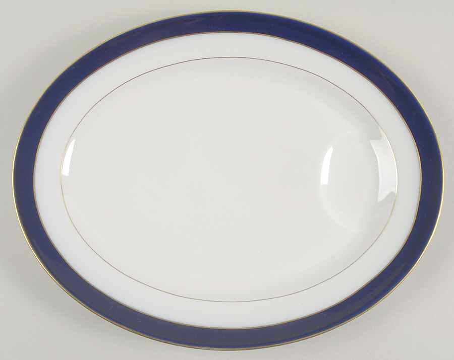 Turenne Cobalt Blue 13" Oval Serving Platter by Haviland-1