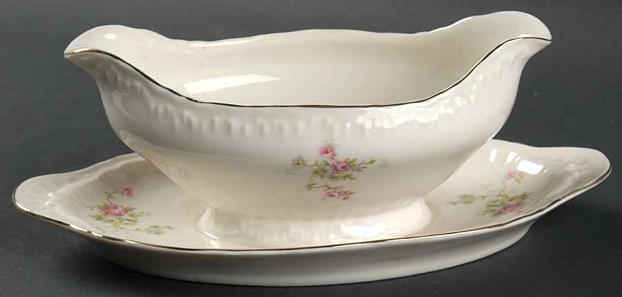 Valeria Gravy Boat with Attached Underplate by Haviland-1