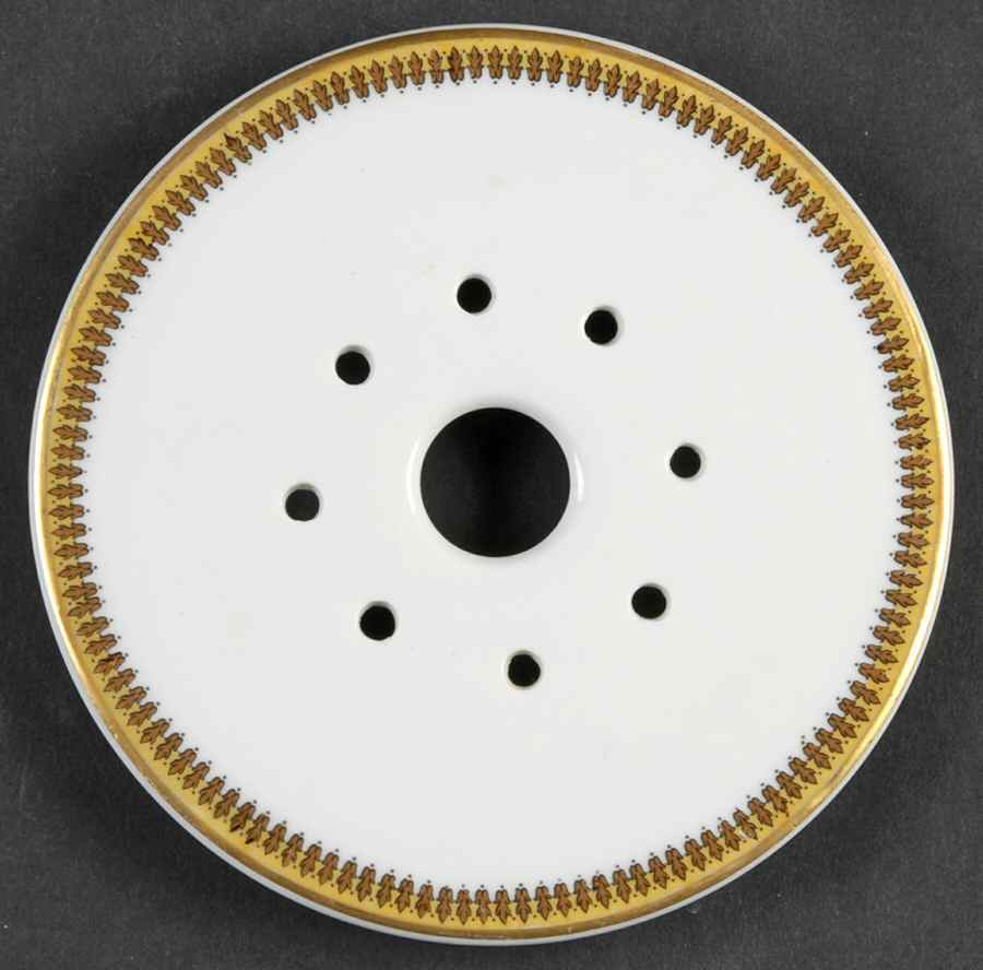 The Valmont (Old, Gold Trim) Strainer for Round Butter by Haviland-1
