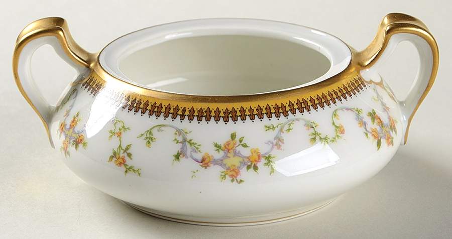 The Valmont (Old, Gold Trim) Mini Sugar Bowl No Lid by Haviland-1