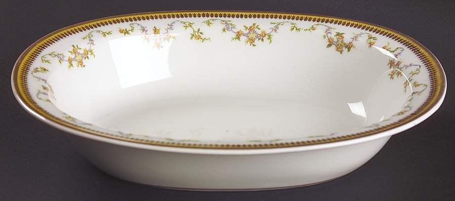 The Valmont (Old, Gold Trim) 9" Oval Vegetable Bowl by Haviland-1