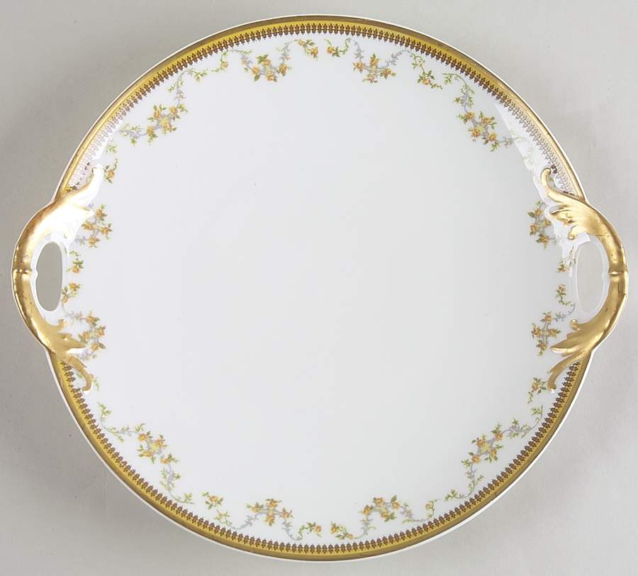 The Valmont (Old, Gold Trim) Handled Cake Plate by Haviland-1