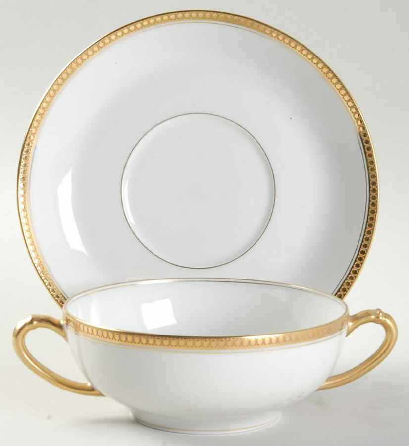 Vassar Flat Cream Soup Bowl & Saucer Set by Haviland-1