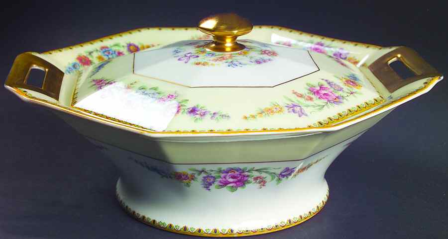 Vendome (Older, Yellow Trim) Round Covered Vegetable by Haviland-1