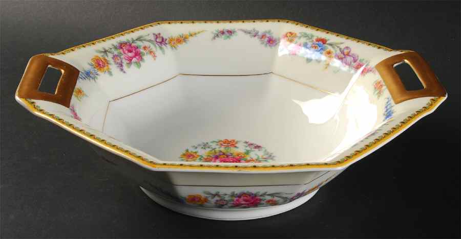Vendome (Older, Yellow Trim) 10" Octagonal Vegetable Bowl by Haviland-1