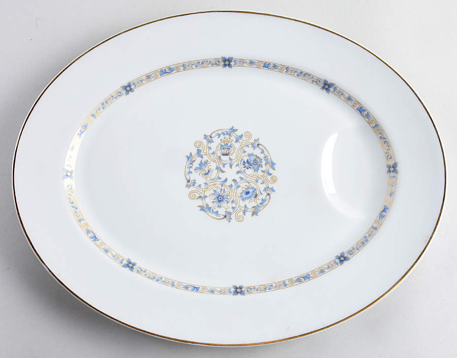 Vendome (Newer, Gold Trim) 13" Oval Serving Platter by Haviland-1