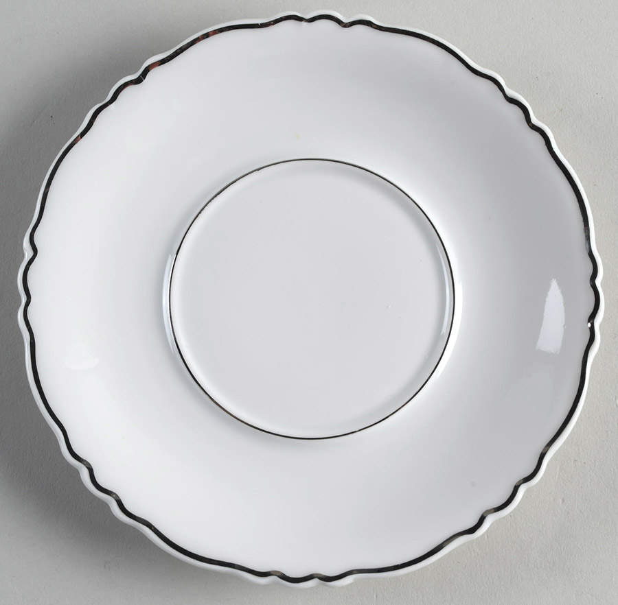 Versailles White (Platinum Trim) Saucer for Cream Soup Bowl by Haviland-1