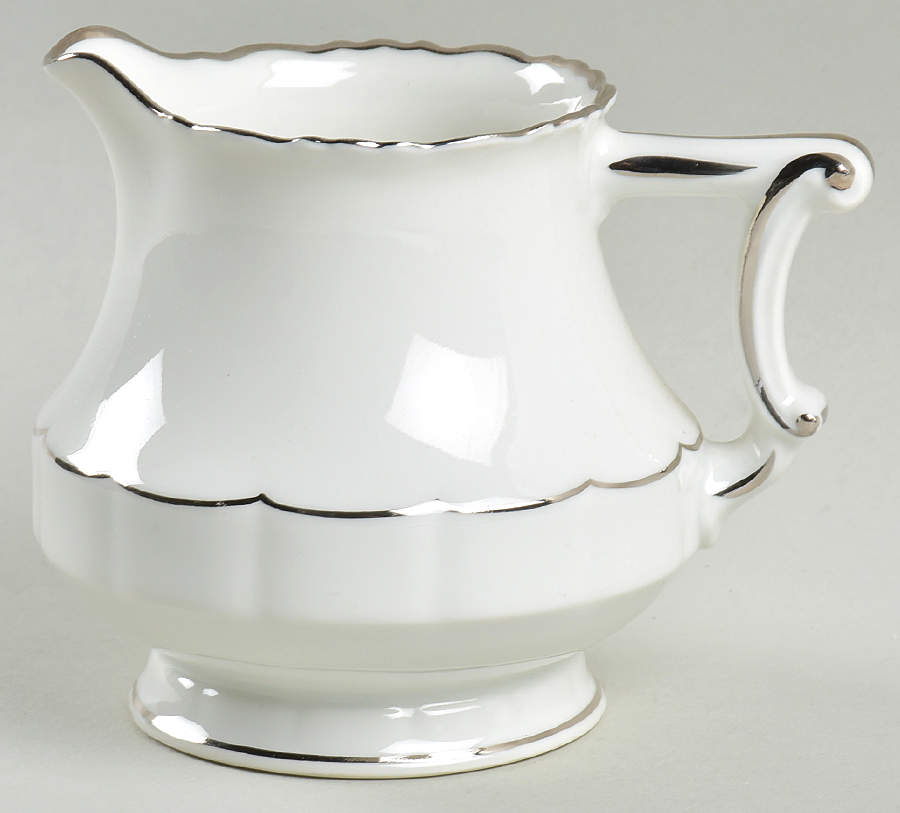 Versailles White (Platinum Trim) Creamer by Haviland-1