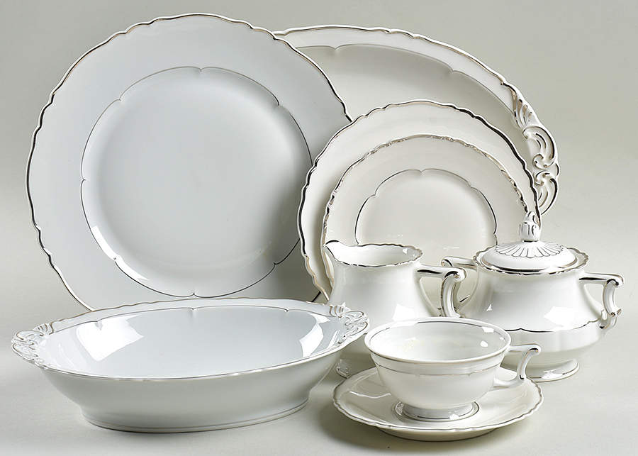 Versailles White (Platinum Trim) 45 Piece Starter Set by Haviland-1