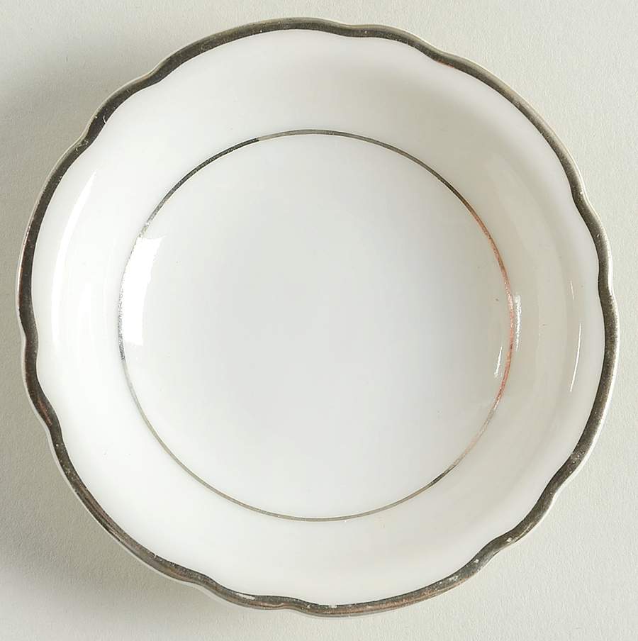 Versailles White (Platinum Trim) Butter Pat by Haviland-1