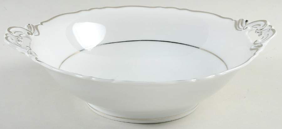 Versailles White (Platinum Trim) 10" Round Vegetable Bowl by Haviland-1