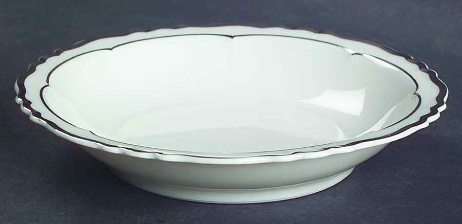 Versailles White (Platinum Trim) Rim Fruit/Dessert (Sauce) Bowl by Haviland-1