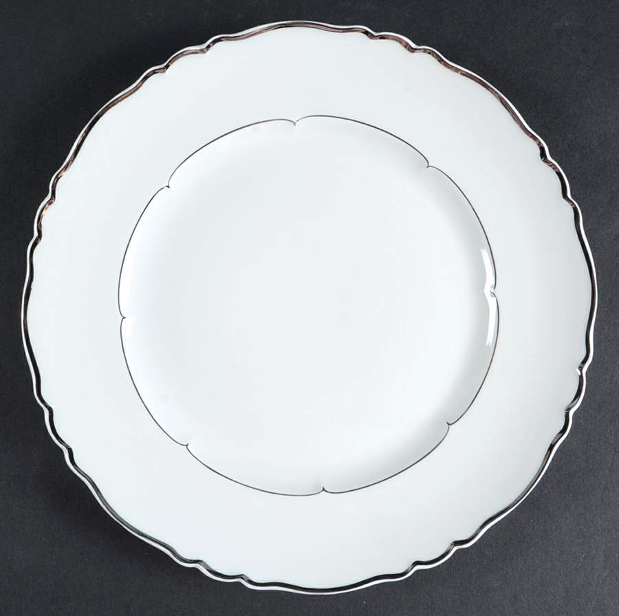 Versailles White (Platinum Trim) Luncheon Plate by Haviland-1
