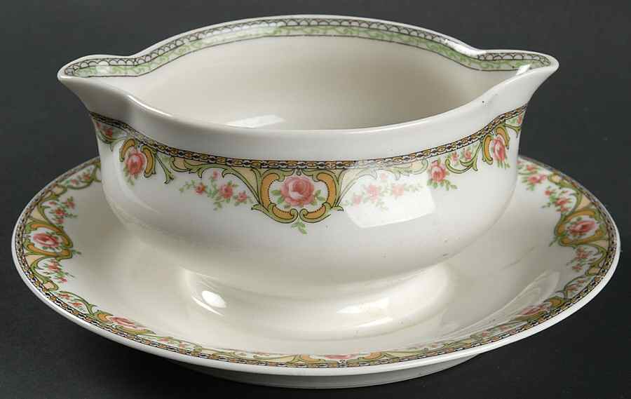Verdun Gravy Boat with Attached Underplate by Haviland-1