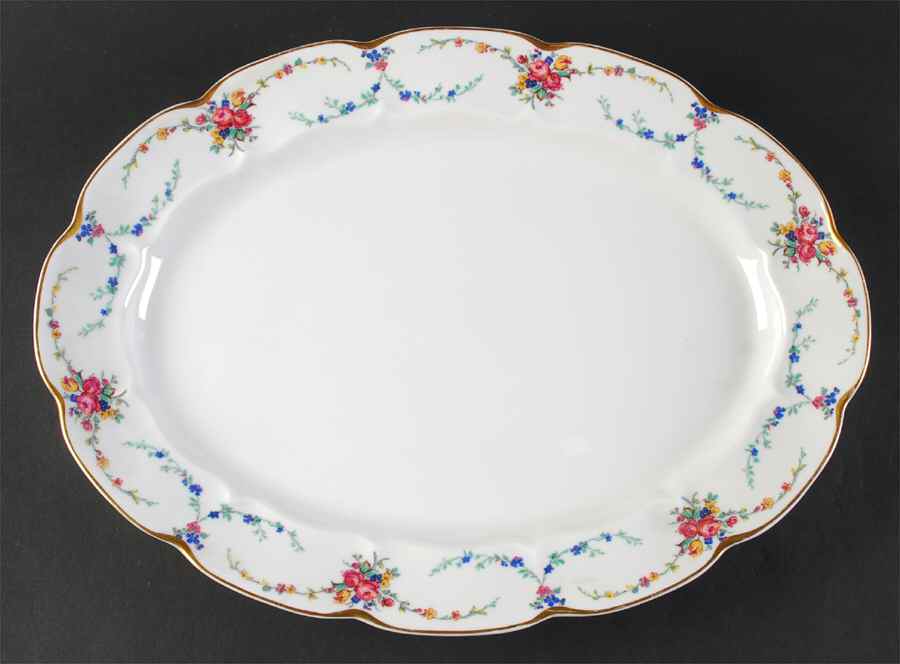 Victoria (Older, Scalloped) 16" Oval Serving Platter by Haviland-1