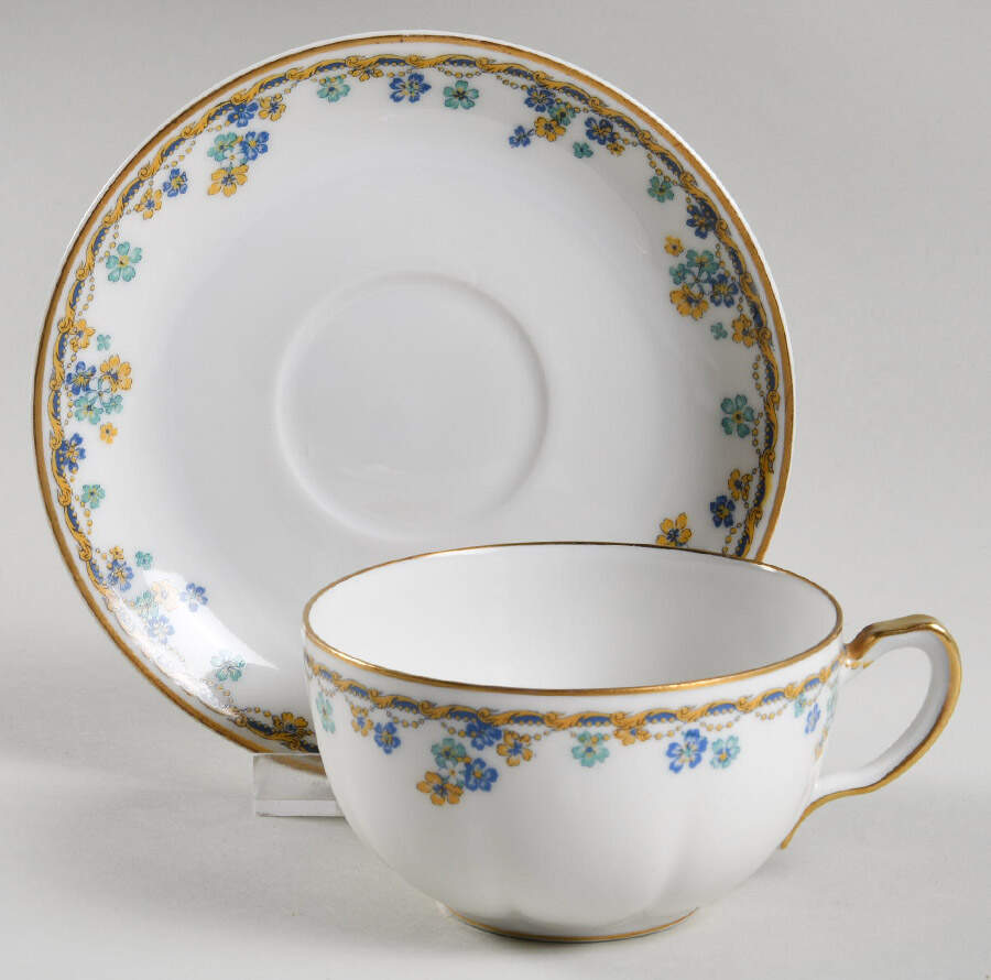 Vincennes Flat Cup & Saucer Set by Haviland-1