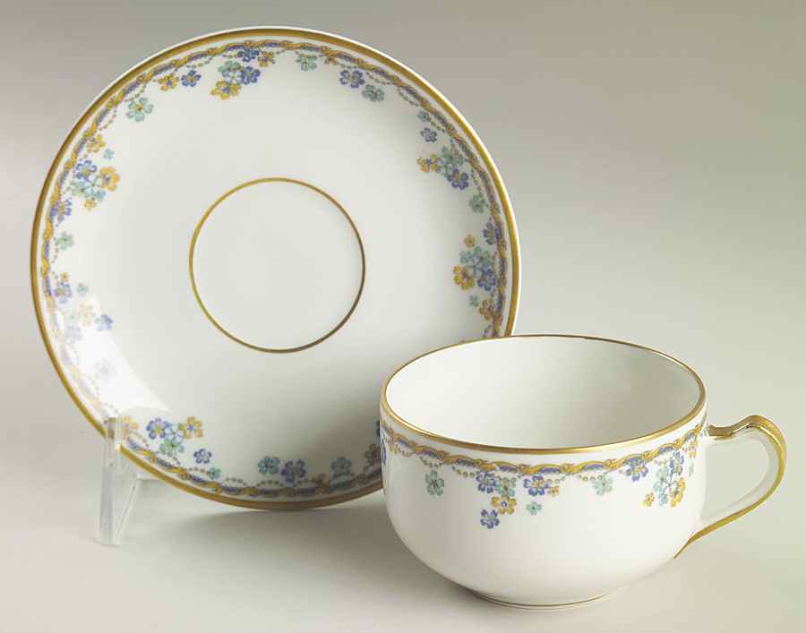 Vincennes Flat Cup & Saucer Set by Haviland-1
