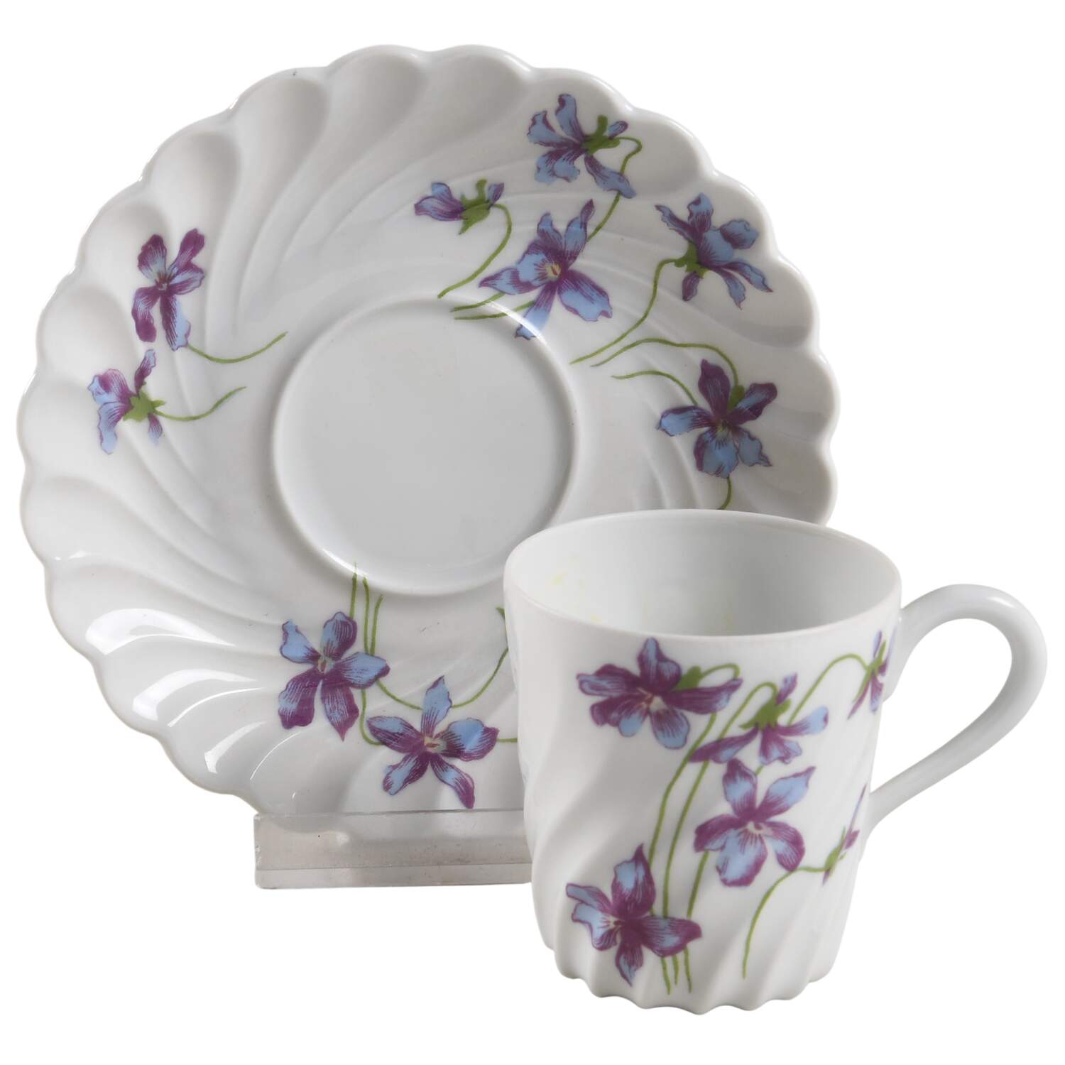 Violettes Flat Demitasse Cup & Saucer Set by Haviland-1