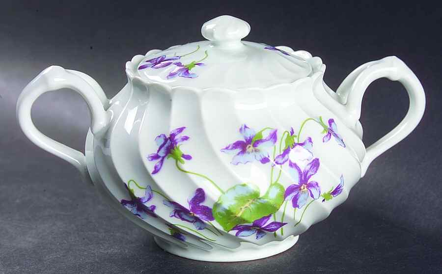 Violettes Sugar Bowl & Lid by Haviland-1