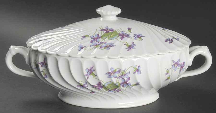 Violettes Oval Covered Vegetable by Haviland-1