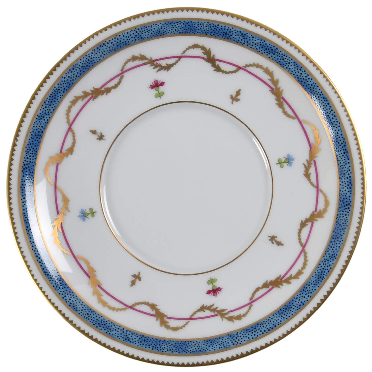 Vieux Paris Blue Saucer for Cream Soup Bowl by Haviland-1