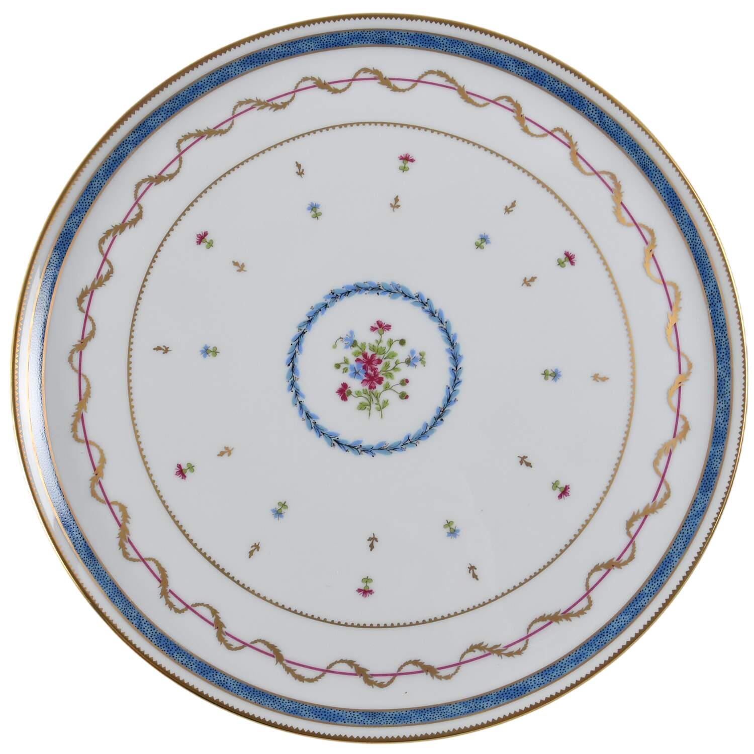 Vieux Paris Blue Cake Plate by Haviland-1
