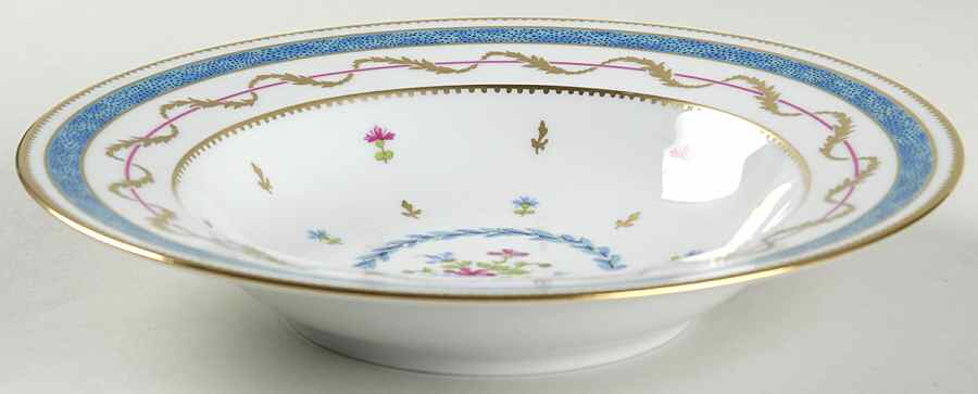 Vieux Paris Blue Rim Soup Bowl by Haviland-1