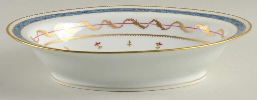 Vieux Paris Blue 9" Oval Vegetable Bowl by Haviland-1