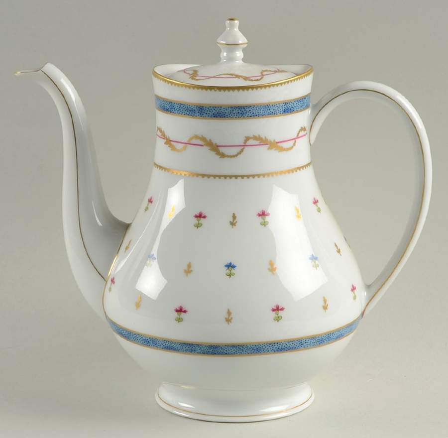 Vieux Paris Blue Coffee Pot & Lid by Haviland-1
