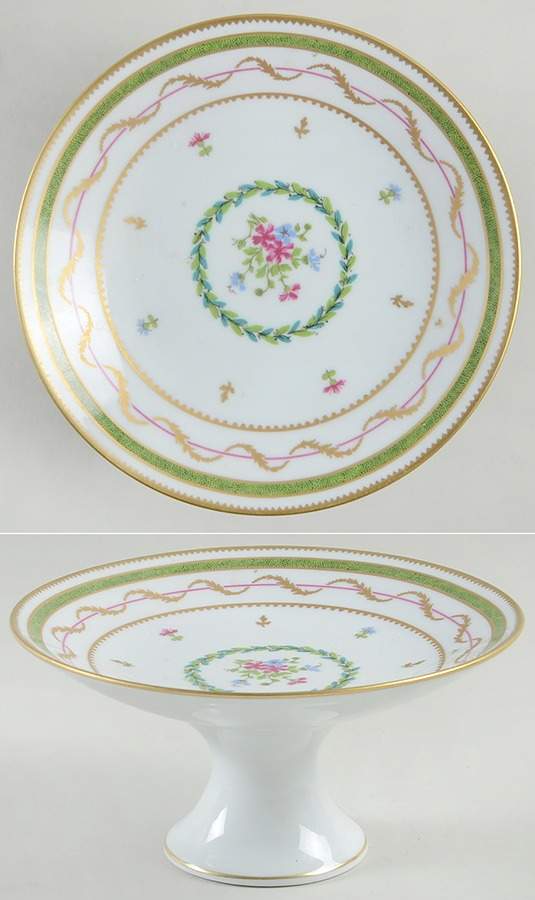 Vieux Paris Green (Vert) Round Compote (Height X Width) by Haviland-1