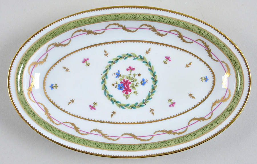 Vieux Paris Green (Vert) Pickle Dish by Haviland-1