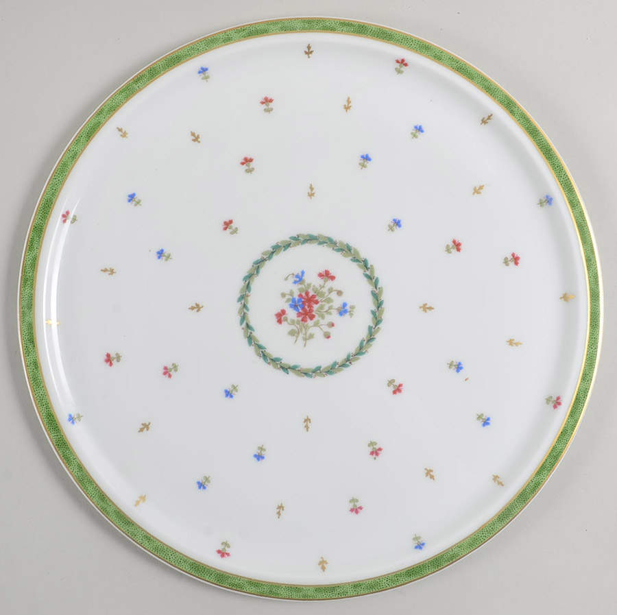 Vieux Paris Green (Vert) 12" Round Torte Plate by Haviland-1