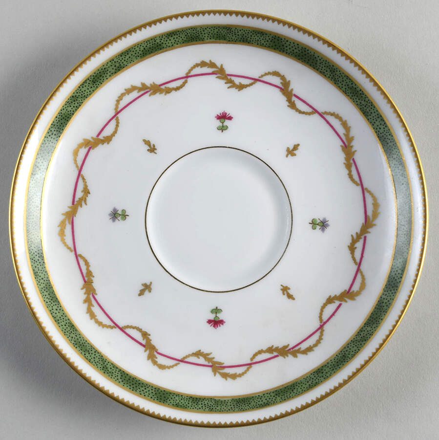 Vieux Paris Green (Vert) Saucer for Oversized Cup by Haviland-1