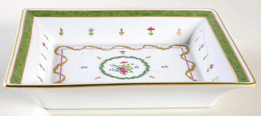 Vieux Paris Green (Vert) 7" Rectangular Tray by Haviland-1