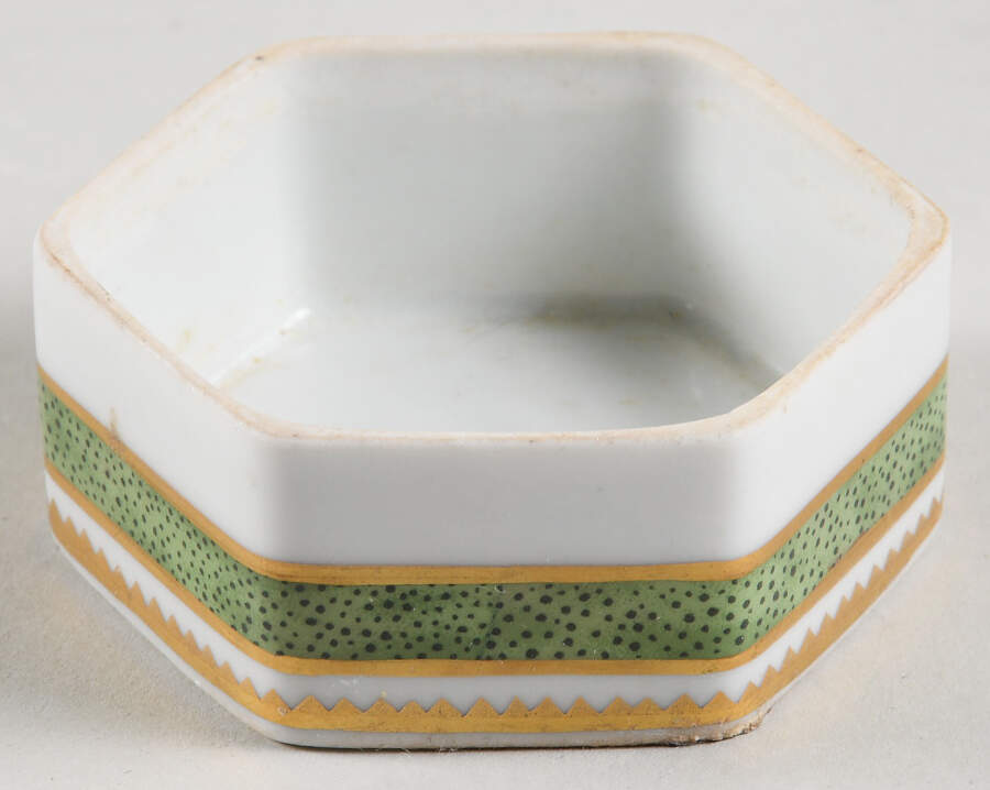 Vieux Paris Green (Vert) Hexagonal Box No Lid by Haviland-1