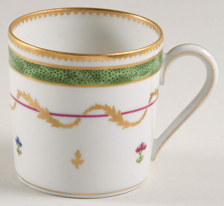 Vieux Paris Green (Vert) Flat Demitasse Cup by Haviland-1