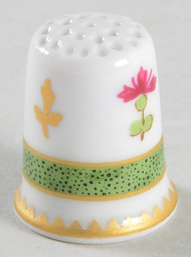 Vieux Paris Green (Vert) Thimble by Haviland-1