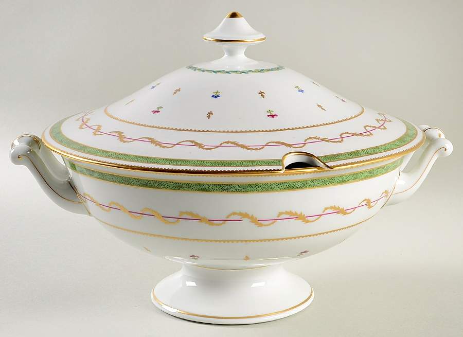 Vieux Paris Green (Vert) Tureen &  Lid by Haviland-1