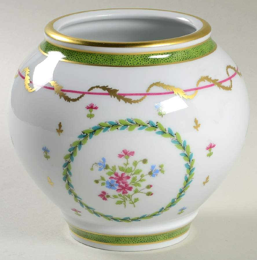 Vieux Paris Green (Vert) Boule Vase by Haviland-1