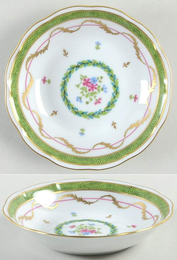 Vieux Paris Green (Vert) Theodore Bowl by Haviland-1