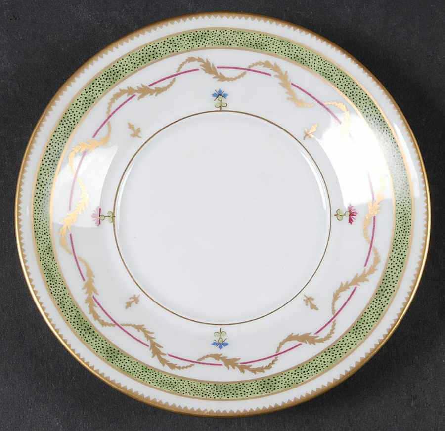 Vieux Paris Green (Vert) Saucer for Flat Cup by Haviland-1