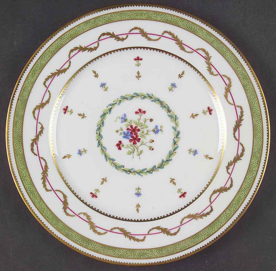 Vieux Paris Green (Vert) Dessert Luncheon Plate by Haviland-1