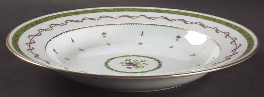 Vieux Paris Green (Vert) Deep Round Platter by Haviland-1