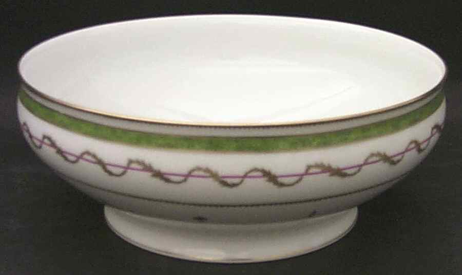 Vieux Paris Green (Vert) 9" Salad Serving Bowl by Haviland-1