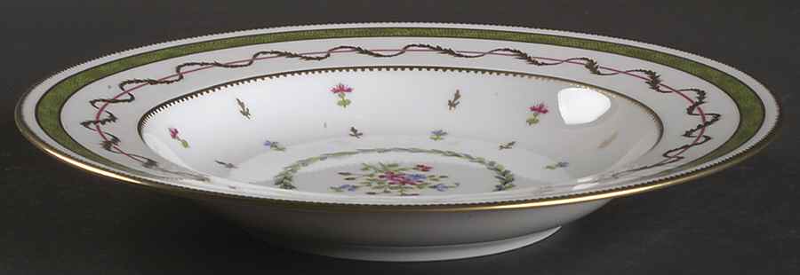 Vieux Paris Green (Vert) Large Rim Soup Bowl by Haviland-1